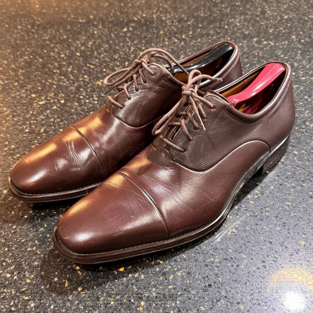 Magnanni Frederico Cap Toe Oxfords. Dark Brown. Size 9D.